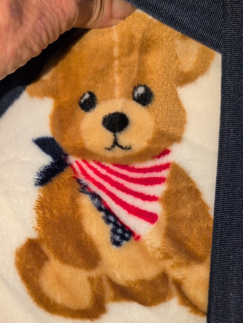 Lounge Throw Blanket with Red, White, And Blue Fireworks And Bears ! New ! - Picture 7 of 8